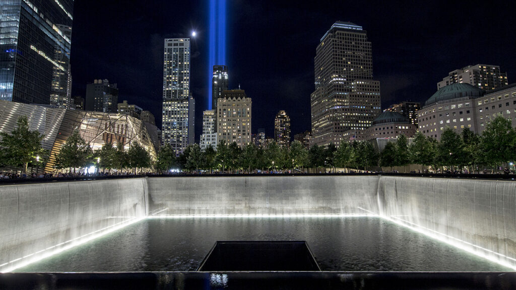 9/11 Memorial In Lights